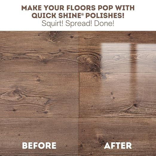 Quick Shine Hardwood Floor Luster 27 oz, Natural Looking Shine | Plant Derived Carnauba Polish, Renew & Protect, Streak & Haze Free, Non-slip, pH Neutral, No PFAS, EPA Safer Choice