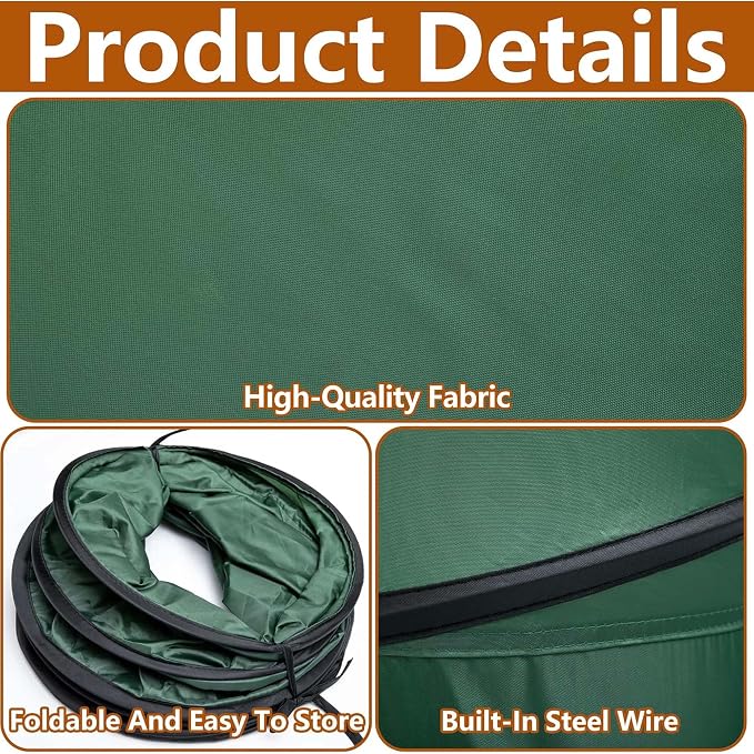 Adnee 2 Pcs Leaf Bag Funnel Holder, Foldable Lawn Bag Chute Stand Fit for 30 Gallon Paper Bags, Reusable Yard Waste Bag Funnel for Handling Garbage and Leaves