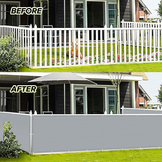 LOVE STORY 3' x 16' Balcony Privacy Screen Cover for Apartment, Grey | HDPE Fabric, 95% UV Block, Fence Cover for Patio Deck, Railing Screen for Porch, Privacy Protective, Custom Size Available