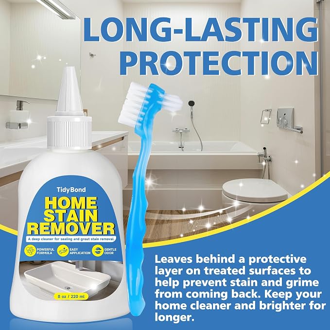 Home Stain Remover Gel, Heavy Duty Stain Cleaner, Deep Clean for Front Loader Washing Machine Seal, Refrigerator Strips, Rubber Gasket, Bathroom Grout, Tile, Shower, Caulk - 8 fl oz