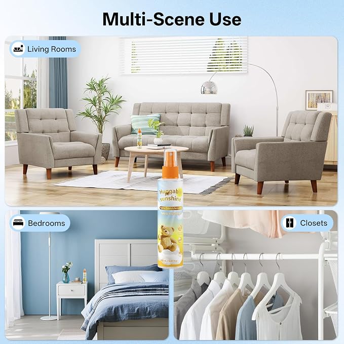 Fabric Freshener Spray, Odor Eliminator & Long Lasting Linen Spray | Alcohol-Free, Safe for Kids & Pets | Refreshes Clothes, Couch, Bedding & Soft Furnishings | Travel Size 5.07 fl oz, Pack of 3