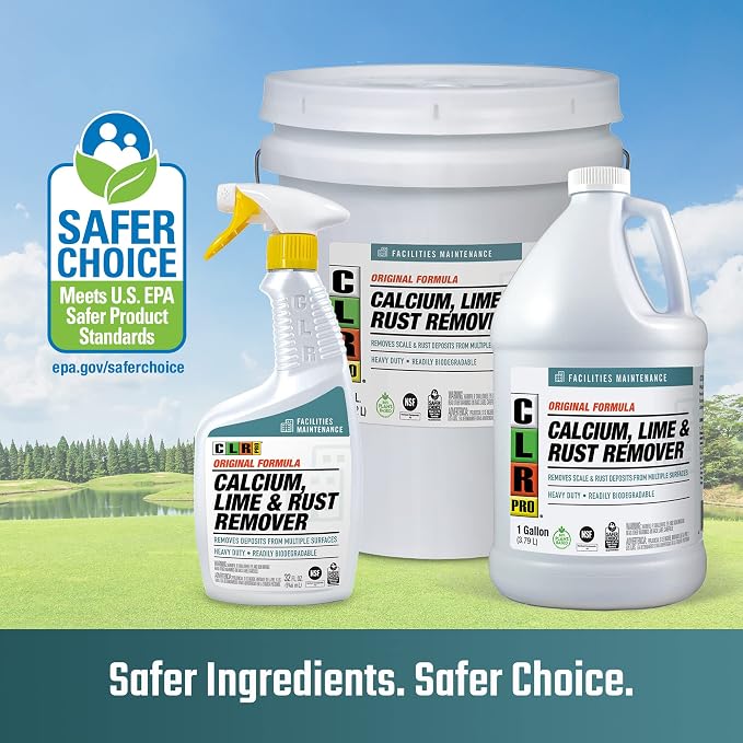 CLR PRO Calcium, Lime and Rust Remover (1 Gallon) Fresh & Clean Garbage Disposal Cleaner (5 Pods)