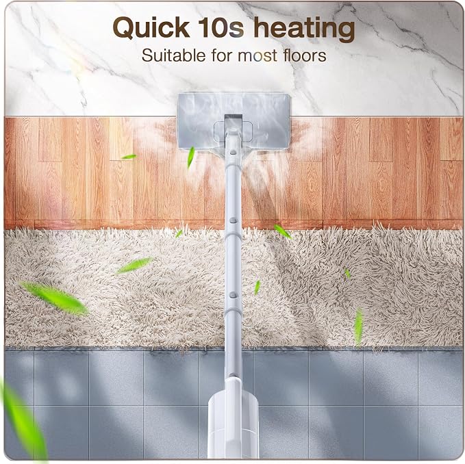 10 in 1 Multi-Accessories Handheld Steam Cleaner& Steam Mop for Home | Quick 10s Heat, 350ml Water Tank and 2-Level Steamer for Cleaning Floor, Window, Carpet, BBQ Grill, Tile, Sofa, Car and Grout