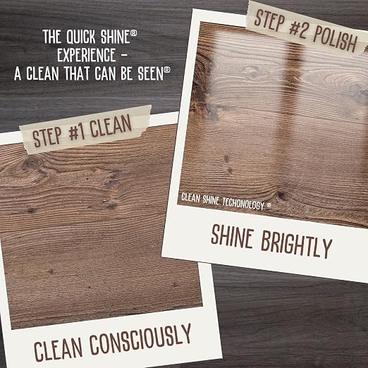 Quick Shine Hardwood Floor Luster 27 oz, Natural Looking Shine | Plant Derived Carnauba Polish, Renew & Protect, Streak & Haze Free, Non-slip, pH Neutral, No PFAS, EPA Safer Choice