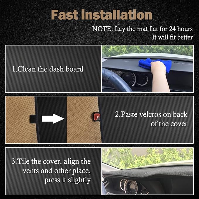 Dashboard Cover Dash Mat Fit for Fo-rd Explorer 2019-2011 (Without HUD Models),Car Dash Board Mat Anti-Glare Carpet,Non-Slip Pad Sunshield Protector (Flannel)