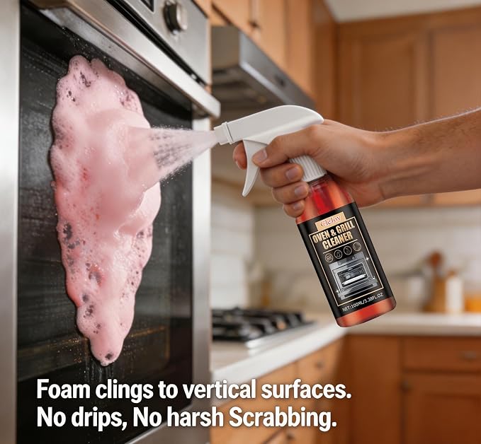 2-Pack Oven Cleaner Heavy Duty – Foam Spray for Kitchen Grease, Stovetop, Grill, Cookware, Countertop, Baked-On Food, Multi-Surface Degreaser (100ml)
