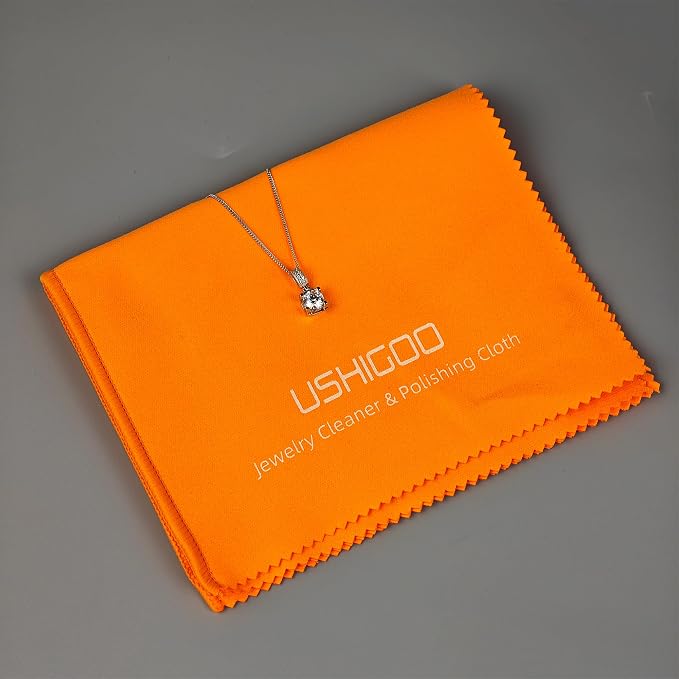 2PCS Polishing Cleaning Cloth for Gold, Silver, and Platinum Jewelry, Eco Friendly Large Cleaner Cloth 6.3 x 9.8 in. Keeps Jewelry Clean and Shiny (Orange) | Sterling Silver Gold Platinum Tarnish Remover,Non-Toxic Eco Friendly,Jewelry Cleaning Cloth