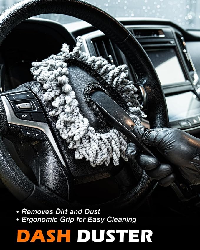 8PCS Car Interior Detailing Kit, Gifts for Men | 200g Cleaning Gel (185% More Than 70g), Ultra-Soft Detailing Brush Set with Dash Duster, Air Vent Brush & Microfiber Towel