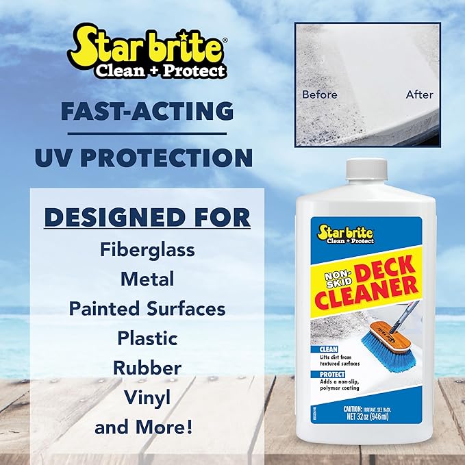 STAR BRITE Non-Skid Deck Cleaner & Protectant - Lift Dirt & Stains From Fiberglass, Painted Surfaces, More, 32oz (085032)