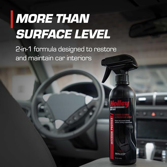 Holley Interior Protect - 2-Stage Cleaner & Protectant Spray - High-Performance Car Care, Wipe Away dust and Fingerprints in Your Vehicle - UV protectant, Citrus Scent - 16 oz.