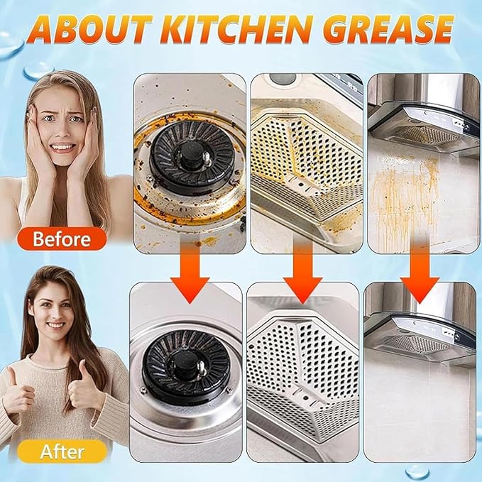 Heavy Oil Cleaner Stain, Multi-Purpose Cleane- 500ml Effective Multi-Purpose Cleaner, Heavy Oil Cleane with Spray Nozzle Spray & Towel for Kitchen, Household, Oven, Stove, Range Hood, Sink