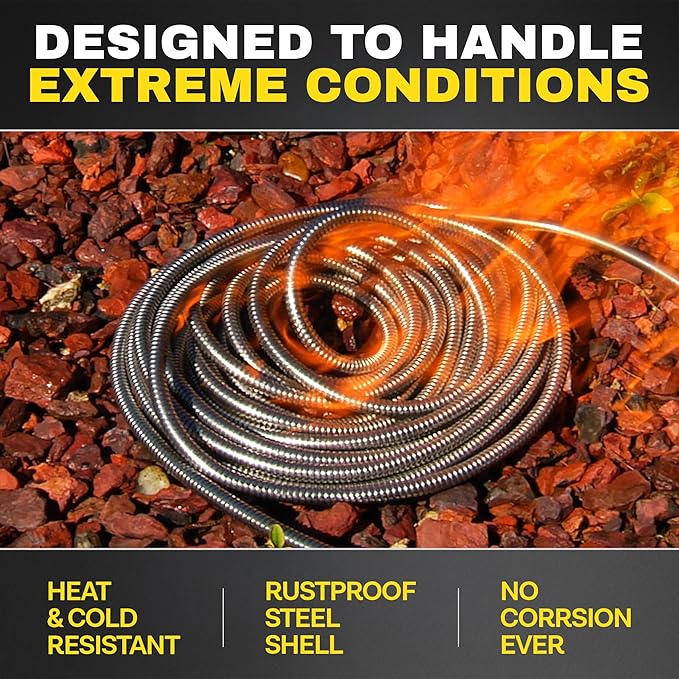 BIONIC STEEL 10Ft Short Garden Hose Extension Connector for Reel | 10 Ft x 5/8 In. Leak Proof Connection, Heavy Duty, Non Kinking, Flexible, Hose Extension