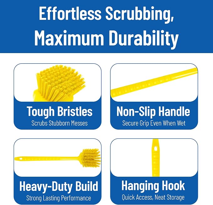 SPARTA 20 Inch Floater Scrub Brush, Polybutylene Bristles, Yellow