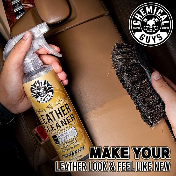 Chemical Guys, 9-Piece Leather Cleaner, Conditioner & Total Interior Kit | Conditioner and cleaner for cars, furniture, office seating, and luxury vehicle owners, safe on natural, synthetic, and faux
