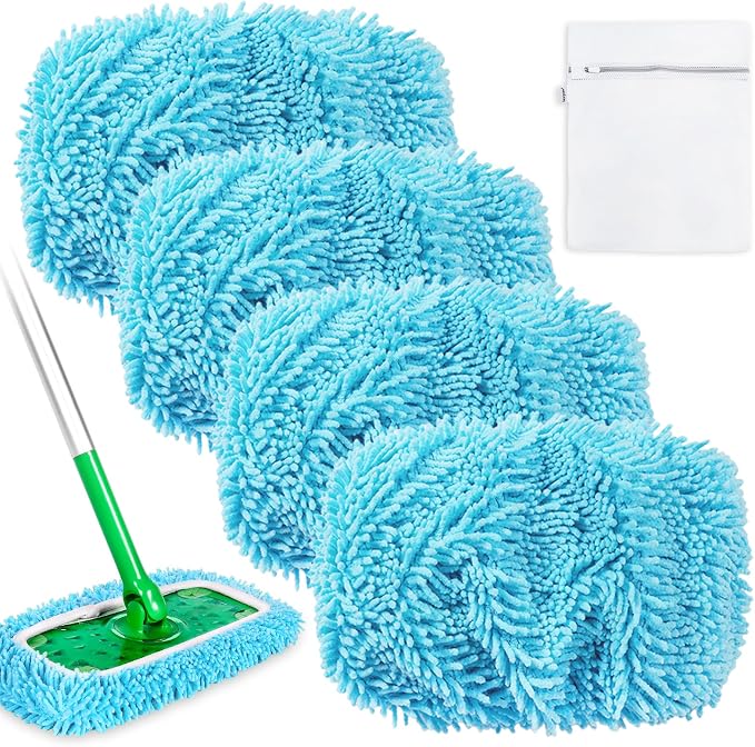 KEEPOW Wet Pads Refill for Swiffer Sweeper Mop and Sweep & Mop Deluxe - Dry Sweeping Cloths for Floor Mopping and Cleaning - Pet Heavy Duty Pads Refills, Upgraded Reusable (4 Pack) | Dry Sweeping Cloths for Floor Mopping and Cleaning Pet Heavy Duty Mop...