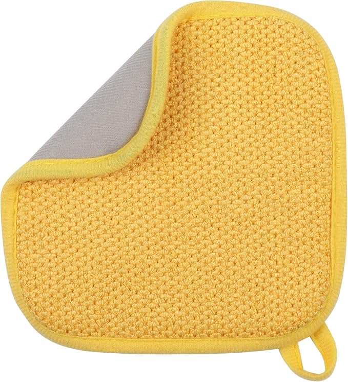 GeeRic Microfiber Dish Drying Mat, Super Absorbent Kitchen Dish Drying Pad, Reversible for Countertop, 7*7 inch Yellow