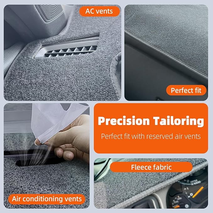 Dashboard Cover Dash Mat Fit for Fo-rd Edge 2024-2015 (Without HUD Models),Car Dash Board Mat Anti-Glare Carpet,Non-Slip Pad Sunshield Protector (Grey)