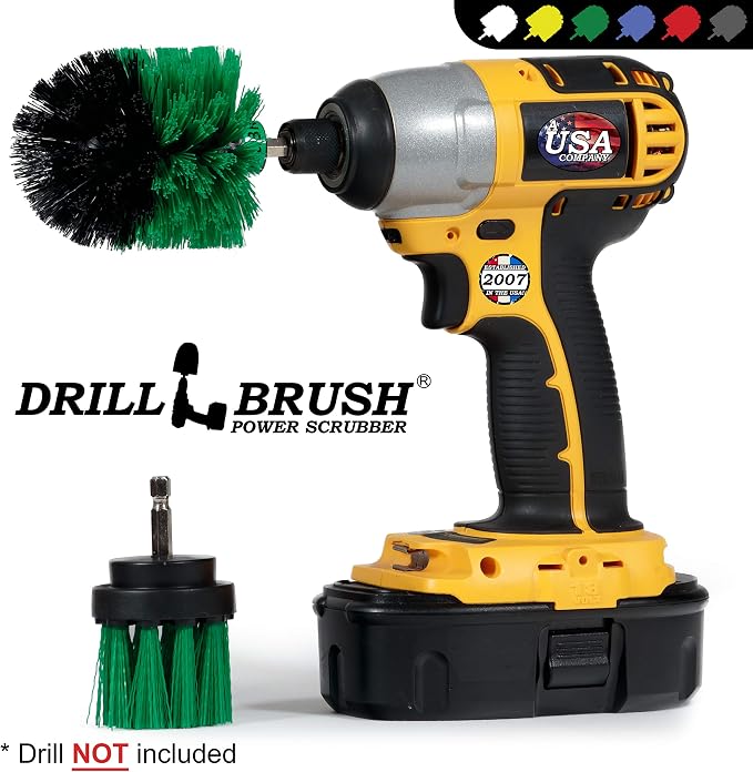 Drill Powered Kitchen Cleaning Brushes - Kitchen Scrubbers - Sink Cleaner | Oven Cleaning Tools - Fridge Stain Remover - Kitchen Cleaning Supplies - Countertop Scrub Brush - Air Fryer Cleaning Kit
