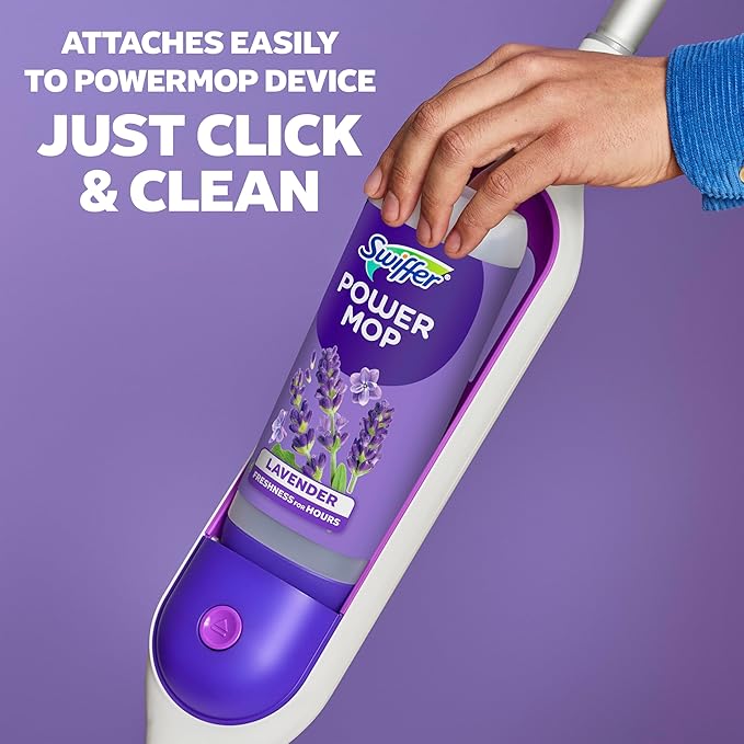 Swiffer PowerMop Floor Cleaning Solution with Lavender Scent, Triple Pack