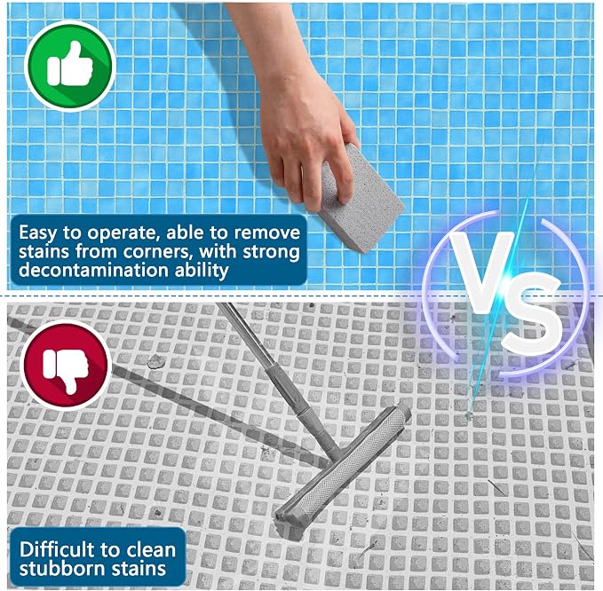 8 Pcs Pools Pumice Stone - Pool Cleaning Block Swimming Pumice Pool Tile Stone for Pools & Spa Tile, Grout & Concrete Cleaning (8Pcs)