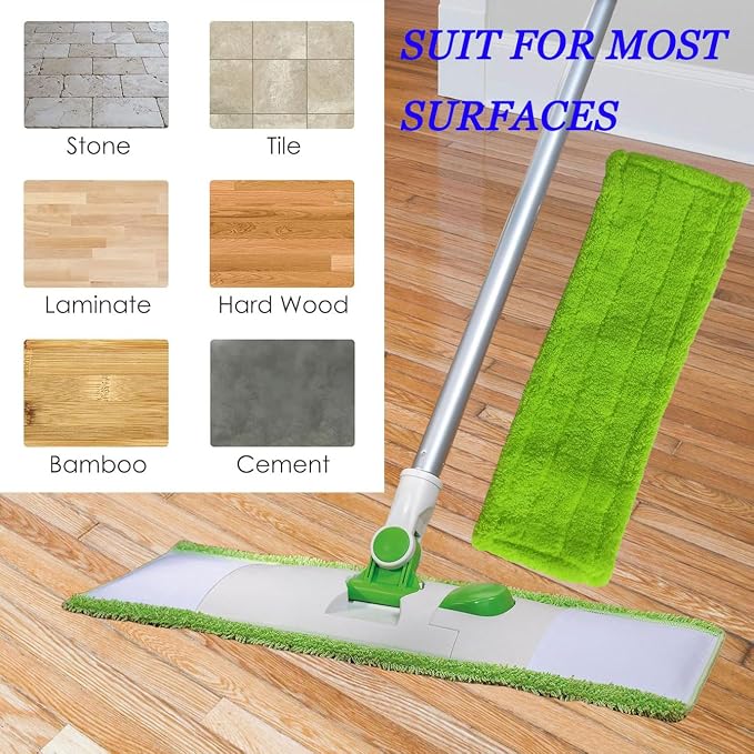 6 Pack Reusable Mop Pads Compatible with 3M Scotch-Brite M-005 Floor Mops, Microfiber Hardwood Floor Mop Pads Wet or Dry Use mop,Fit for Folding mop 15 in*3.9 in mop Head