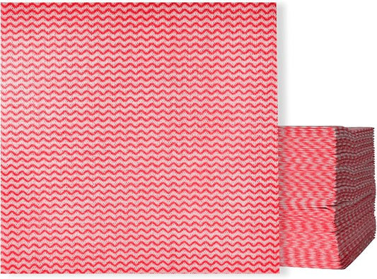 Disposable Cleaning Towels Disposable Dish Cloths, Reusable Towel Cleaning Wipes for Kitchen, Bathroom, Household, 50 Pack Red