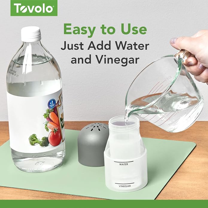 Tovolo Microwave Steam Cleaner for Inside Microwave Oven Easy to Use Fill Lines for Water Vinegar Helps Clean and Deodorize, Microwaveable Silicone BPA Free Steaming Cleaner for Home Office Microwave