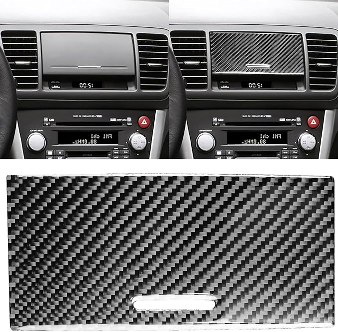 JKYUKU Real Carbon Fiber for Subaru Accessories Center Console Navigator | for Legacy/Outback 2005-2009, Black Center Console Navigator Sticker, Premium Sporty Look, Easy Installation/Removal