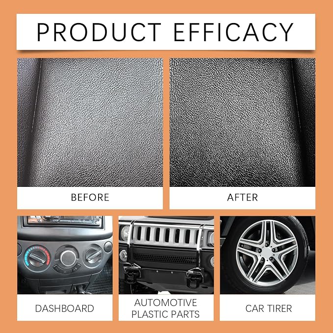 Auto Plastic Restorer Kit, 100ML Auto Plastic Restorer Lotion Black Plastics Trim Restorer for Cars of Faded Plastics and Rubbers, Black Lotion for Dashboard Door (1PCS)