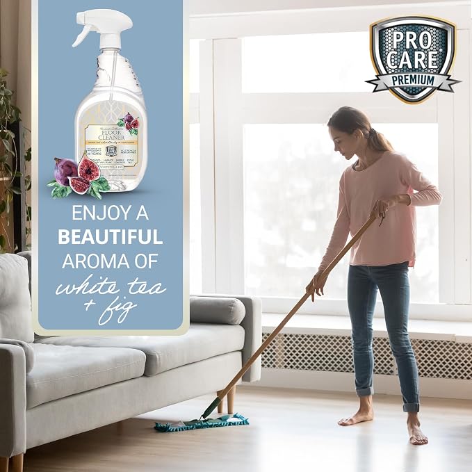 ProCare White Tea & Fig Floor Cleaner (Made in USA) | Vinyl, Wood,Tile, Stone & Laminate Floor Cleaner For Mopping, Household Supplies,Cleaning Solution For Kitchen & Bathroom-32oz/0.95L Spray Bottle