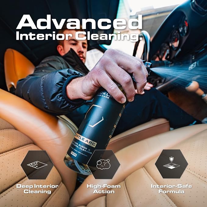 Blackline Car Care - Gentle APC - Streak free total Interior Cleaner and Protectant, Safe for Cars, Motorcycles & More. Leather upholstery cleaner - Interior car fabric cleaner (64 Fl Oz)