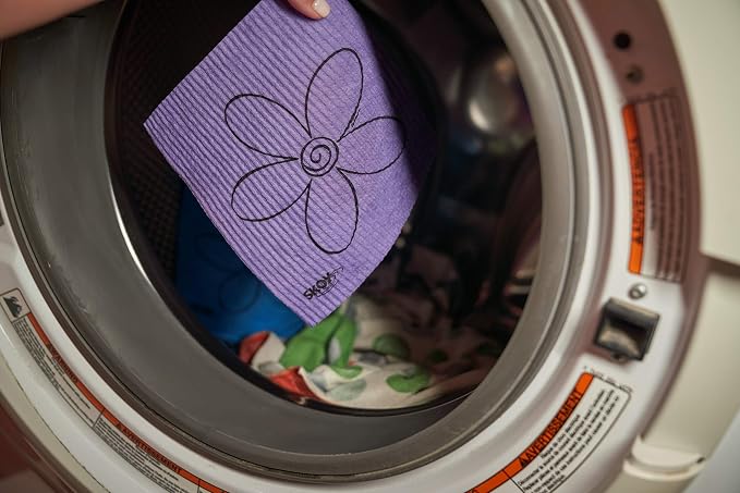 Skoy Cloth, 4-Pack Versatile Swedish Dishcloths for Kitchen and Household Use, Reusable Cleaning Cloths, Planet-Friendly, Dishwasher and Dryer-Safe, Assorted Colors