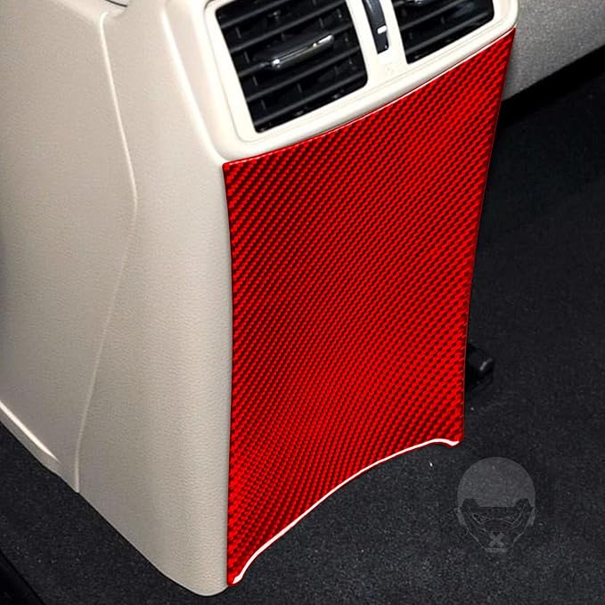 Red Real Carbon Fiber Trim for Nissan Rogue Accessories | for 2014-2020 / Rogue Sport 2017-2022 Rear Air Outlet Vent Cover Sticker Interior Thick Overlay Decal