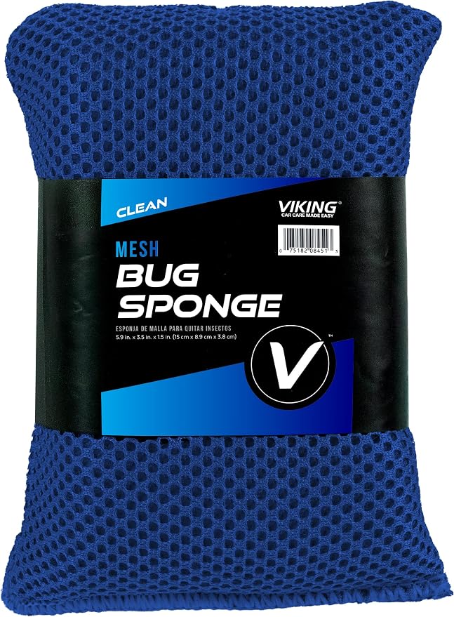 VIKING Mesh Bug Sponge, Car Wash Sponge for Cleaning Bugs and Tar, Colors Vary, 4 inch by 6 inch, 6 Pack