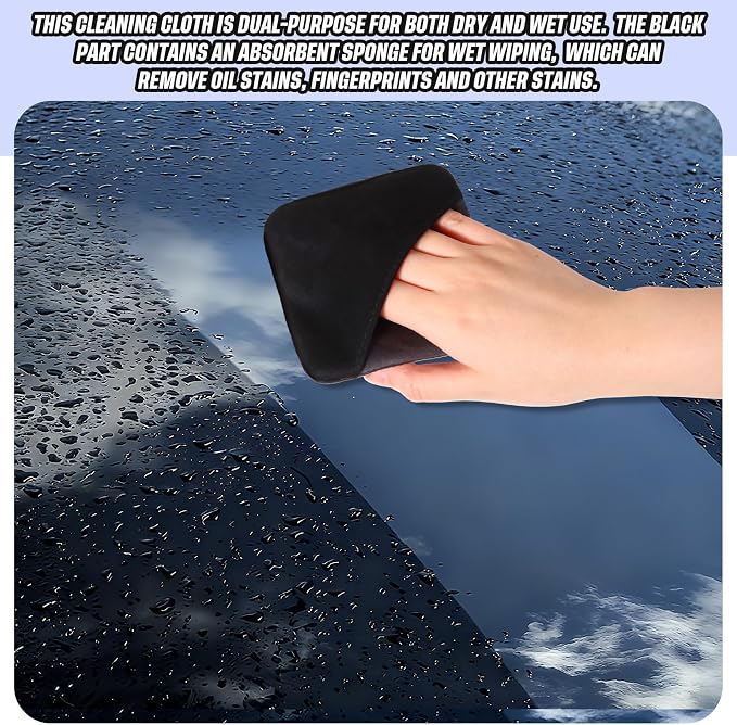 Hahafelt 4 Pcs Car Screen Cleaner Car Touch Microfiber Screen Cleaner Cloth Cleaning Wipes Interior Pad for Vehicle Dashboard LCD Accessories 4.13×4.13 Inches(Square)