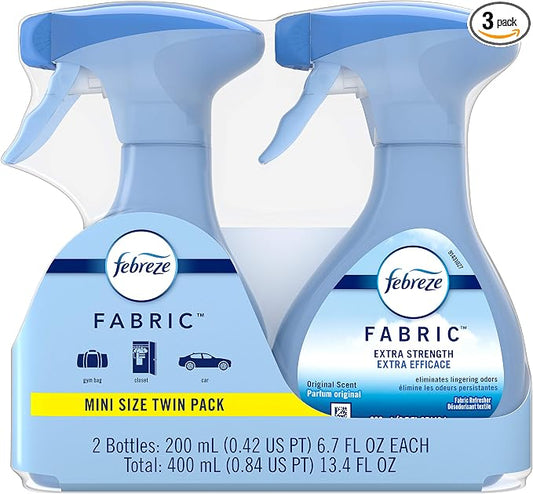 Febreze Fabric Refresher, Odor Eliminator Extra Strength, Original, 2 Count - Pack of 3 (6 Bottles Total)