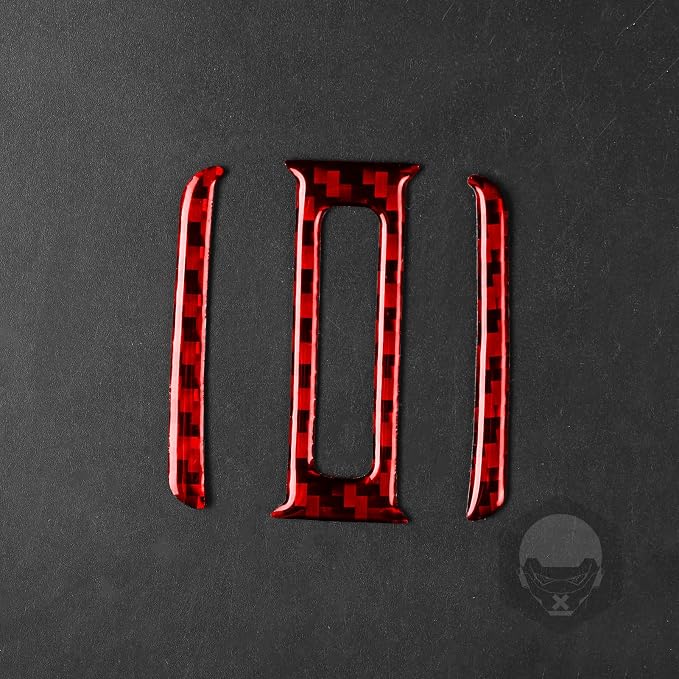 Red Real Carbon Fiber Trim for Nissan Rogue Accessories | for 2014-2020 / Rogue Sport 2017-2022 Rear Air Conditioner Central Outlet Vent Sticker Interior Thick Overlay Decal