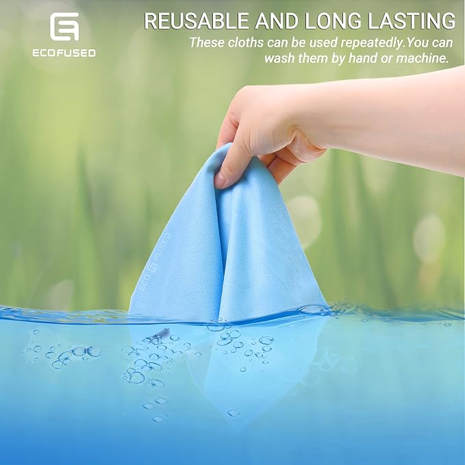 Microfiber Cleaning Cloths - 10 Pack - 6.6 x 6.2" - Double-sided Cleaning Cloths - Microfiber and Suede Cloth for Smartphones, LCD TV, Tablets, Laptop Screens, Camera Lenses and Other Surfaces