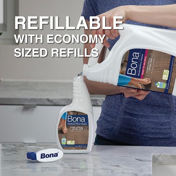 Bona Hardwood Floor Cleaner Spray - 32 fl oz - Residue-Free Floor Cleaning Solution for Wood Floors (Pack of 2)