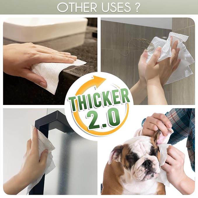 WOWOTEX THICKER Dry Wipes 50 Count Disposable Face Towels 10x12" | Ultra Soft for Sensitive Skin & Babies, Travel, Makeup Removal