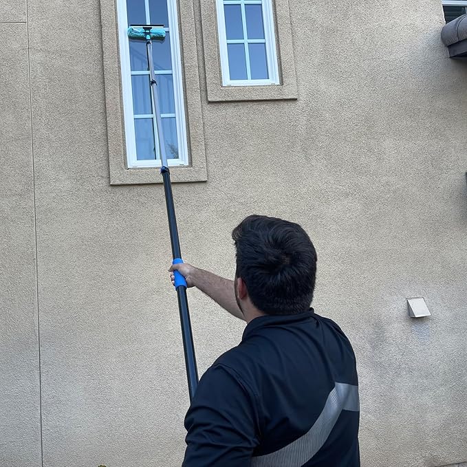 11" Window Squeegee & Microfiber Scrubber 2-in-1 Cleaning Tools | Attachment Only