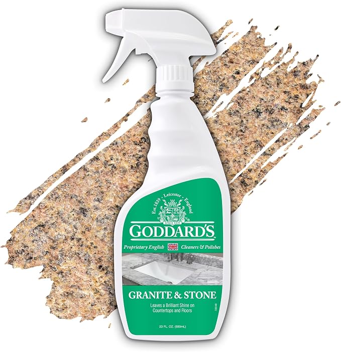 Goddard's Granite & Marble Spray Polish - Clean and Shine Countertops, Tile, and Stone with Carnauba Wax - Water Stain Protection, 23oz