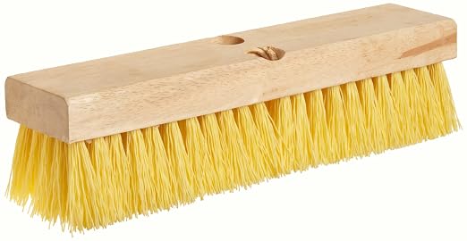 Weiler 44438 12" Block Size, 6 X 20 No. Of Rows, Wood Block, Polypropylene Fill, Deck Scrub Brush, Yellow