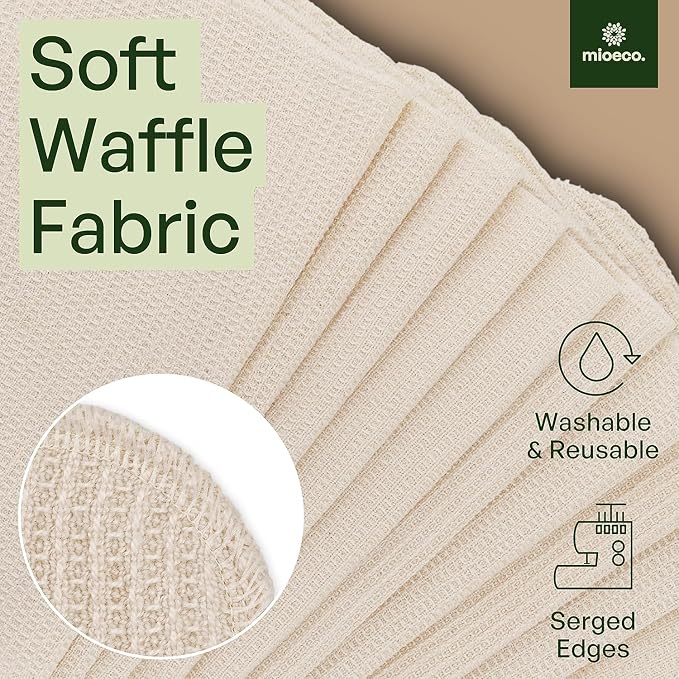 5 Pack Multicolored Reusable Paper Towels - Large Size - Nature Friendly - Organic Cotton Alternative - Thick, Strong, Paperless Kitchen Dish Cloths - Reusable Napkins - Dish Towels - Cloth Napkin