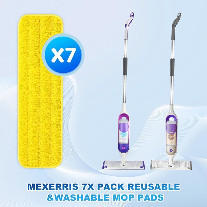 7 Pack Washable Mop Pads for Swiffer PowerMop: Microfiber Wet Mops Refills | Power Mop Pads Reusable Multi-purpose, Hardwood Floor Mop Pads Replacement, for 13''-15'' Spray Mops Multi-surface Floors