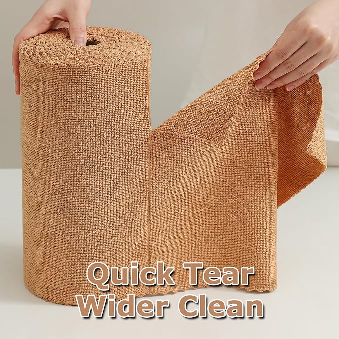 Jessy Home 80 Pack Microfiber Cleaning Cloth Roll Reusable Paper Towels 12"x12" Tear Away Cloth, Microfiber Towels for Cars, Wash Cloths, Lint Free Rags for House, Kitchen,Window,Cleaning Supplies
