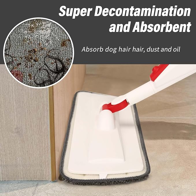 16.5" Microfiber Mop Pads Refills, 3 Pack Reusable Replacement Heads | reusable wet mop refills, machine washable for 14-16 inch spray mops, hardwood floors, dust cleaning & scrubbing
