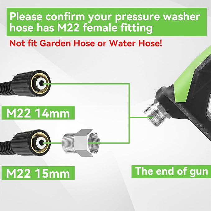 Tool Daily Sewer Jetter Kit for Pressure Washer 100 FT, Power Washer Gun | Drain Cleaner Hose 1/4 Inch NPT, Corner, Rotating and Button Nose Sewer Jetting Nozzle, 3600 PSI