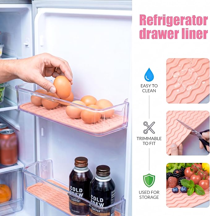 MicoYang Silicone Dish Drying Mat for Multiple Usage,Easy clean,Eco-friendly,Heat-resistant Silicone Mat for Kitchen Counter,Sink,Bar,Bottle,or Cup Pink M 17 inches x 6 inches