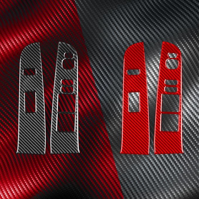 Real Carbon Fiber Trim for Toyota Camry Accessories | for 2012 2013 2014 Door Glass Lifting Control Panel Window Switch Panel Sticker Interior Thick Overlay Decal 2PCs